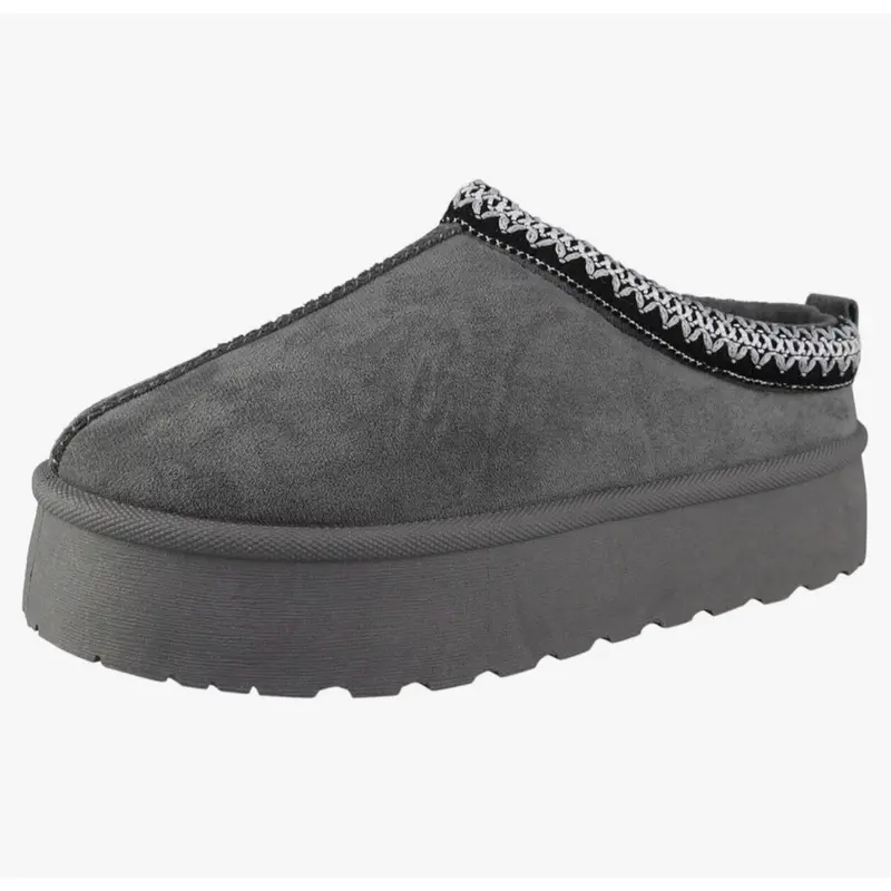 Women Flat Round Toe Faux Sued And Fur Line Mule Slippers Winter Footwear Size UK 3-8 Comfort Walking Shoes Girl Shoe Nail Active Valentine Gift For Her Valentine Gift Valentine Sale Valentine Day Shoes Suede Slide outdoor slippers 7