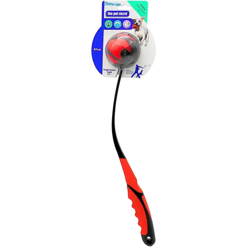 Throw Me Dog Ball Launcher - 69cm, Red & Black, Durable & Heavy-Duty 0