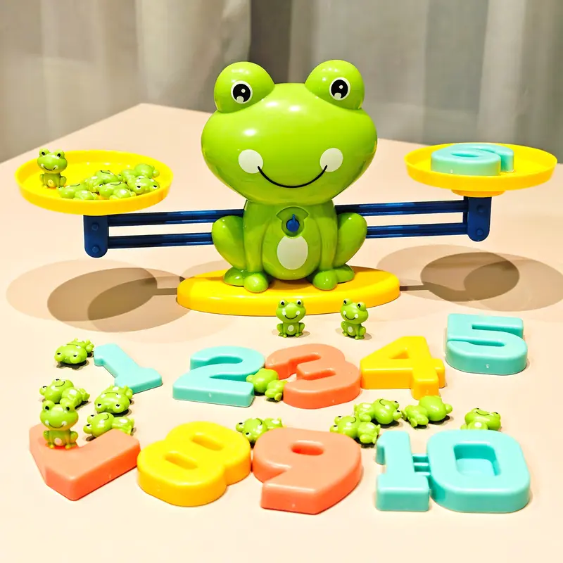 RISELDAJOR    Green Battery-Free Educational Frog Math Balance Toy, Ages 3-6, Featured with Numbers 2, 3, 6 and Guide Cards, Great for Improving Number Recognition and Balance Skills, Ideal for Thanksgiving & Christmas 3
