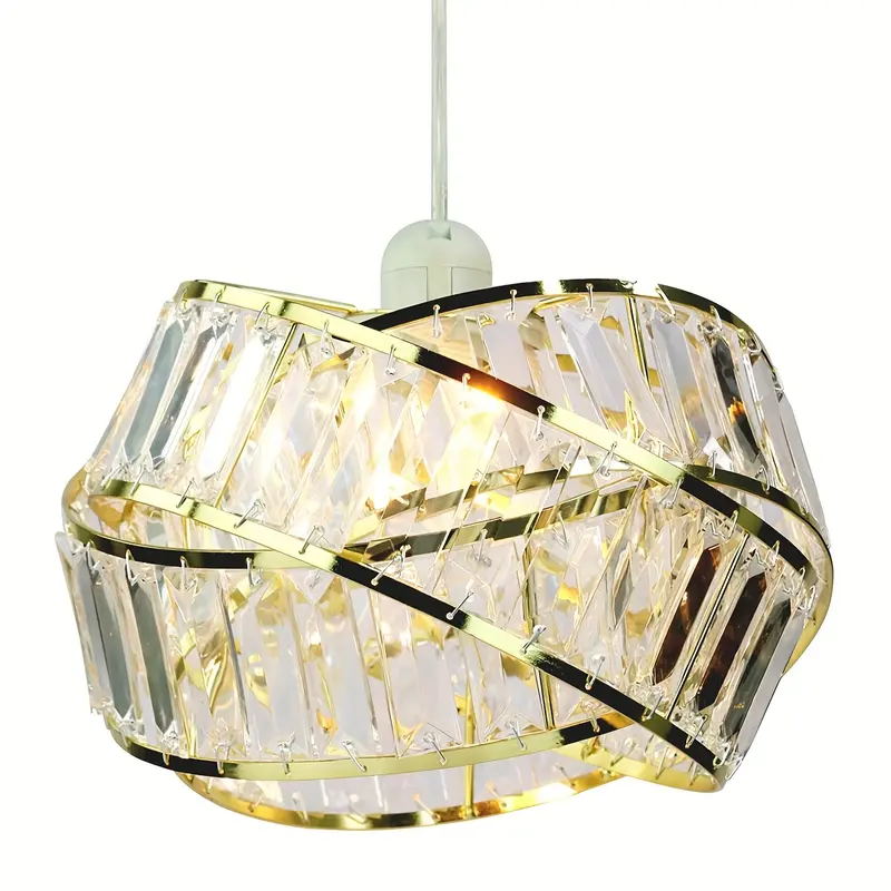 Circular Embedded Modern Lampshade With Acrylic Crystal Effect, Suitable For Pendant Lights, Ceiling Lights, Table Lamps. Ideal For Kitchen Island, Dining Room, Bedroom, Living Room, Hallway. 3