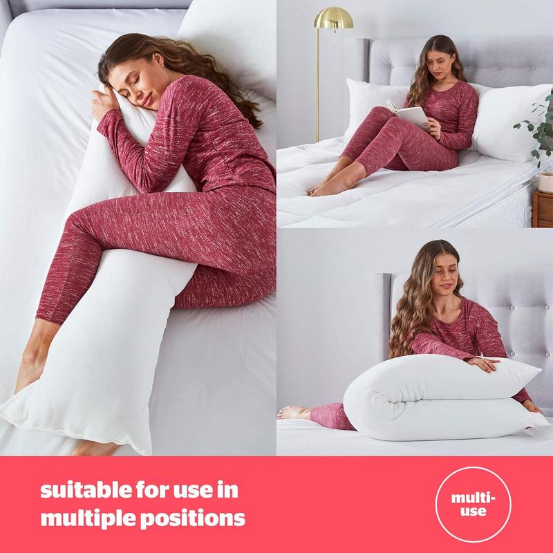 URZ SHOP Long Premium Bolster Body Pillow 5 ft - Hollow Virgin fiber Filling - Super Bounce Back - Full Body Support Cushion for Side, Back and Neck - Breathable - Multi-Purpose Use - (Available in  4ft, 5ft ) long  memory   pillow  world caitlyn 4