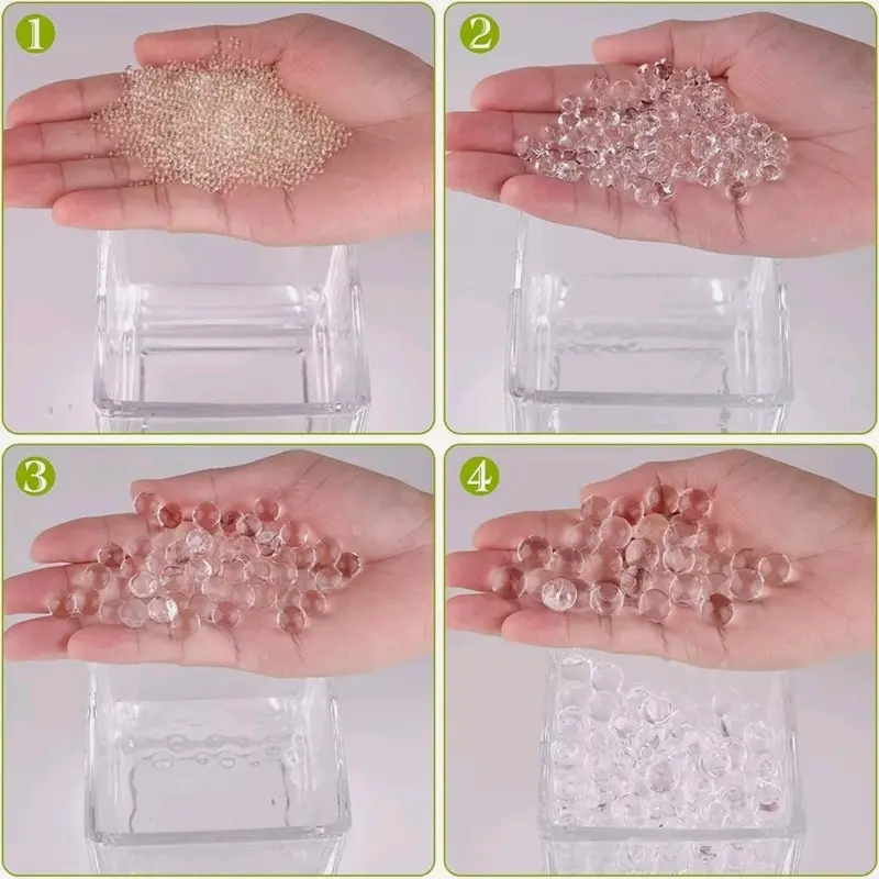 1000 Clear Water Beads Crystal Fast Growing Balls Expanding Vase Decoration Party - Festive Party Supplies flower 1