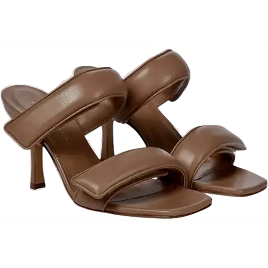 GIA BORGHINI X Pernille Teisbaek Perni 03 Leather Sandals In Brown UK 6 EU 39 👠 2