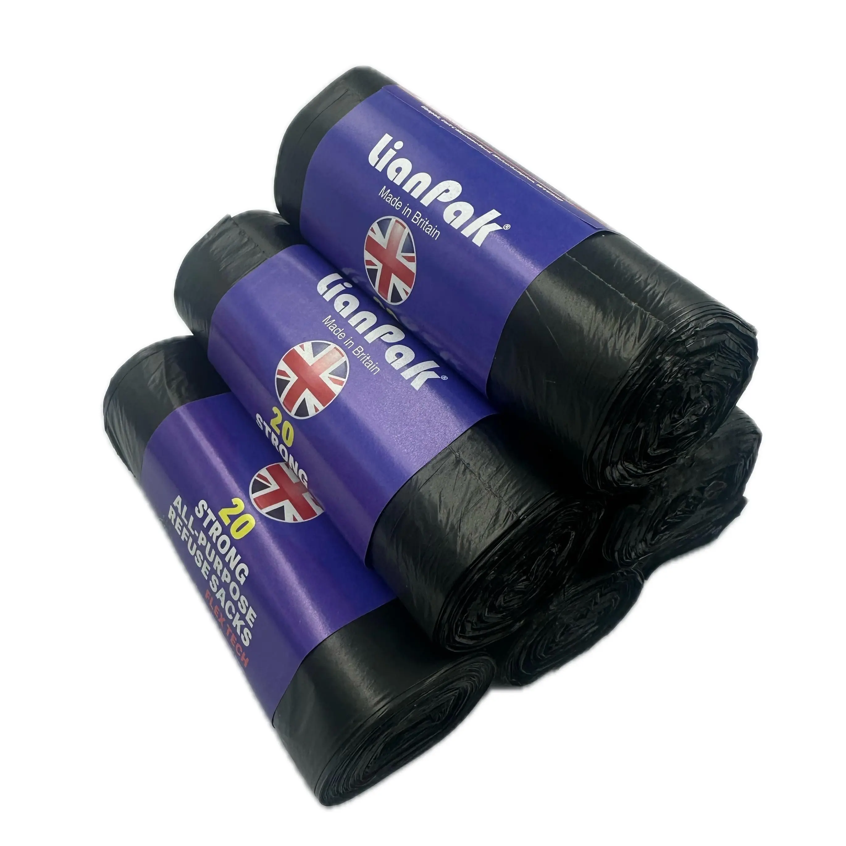 Bitterplum 100pcs Black Mid-Size Flat Top Pedal Bin Liners