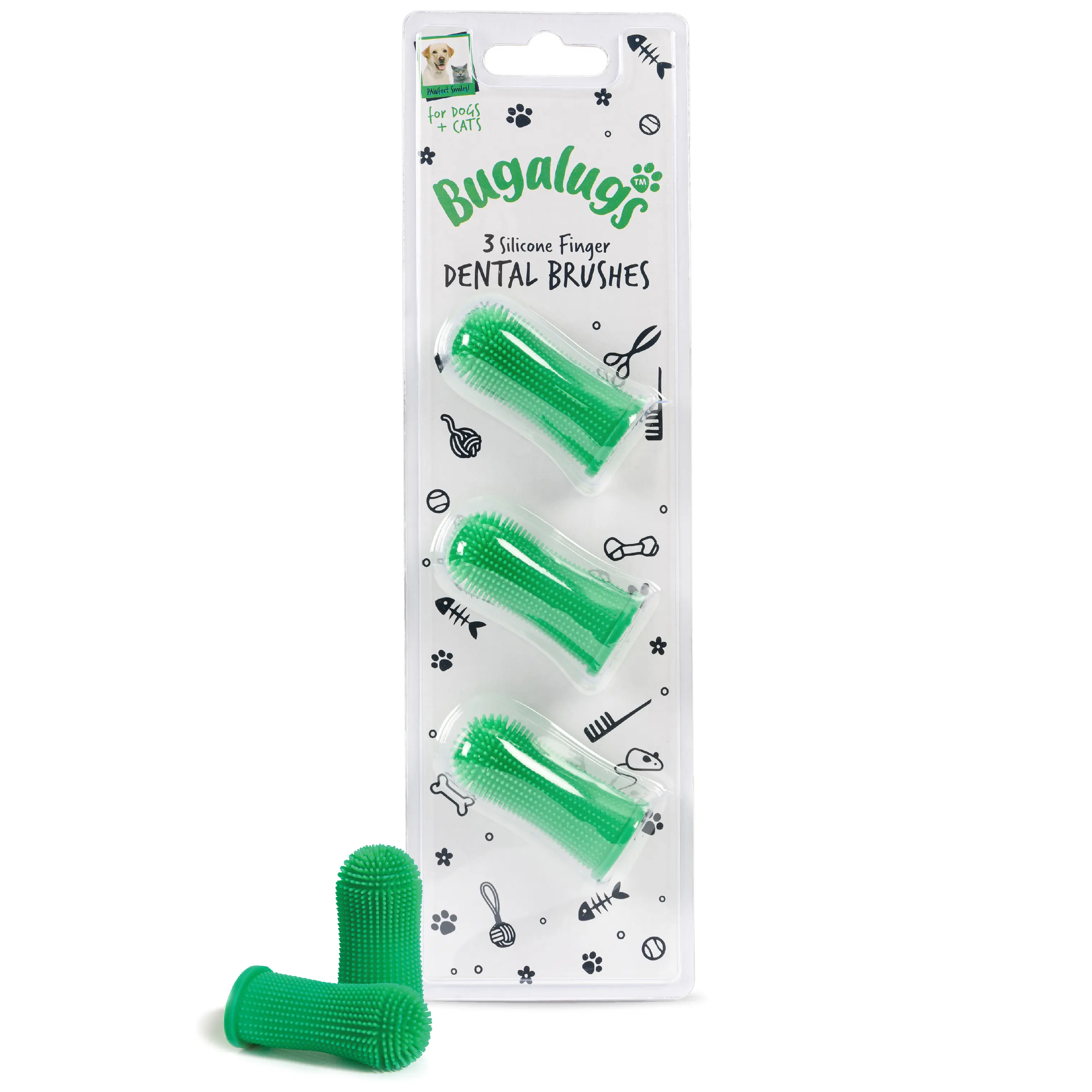 Bugalugs Finger Brush (x3) For Dogs & Cats