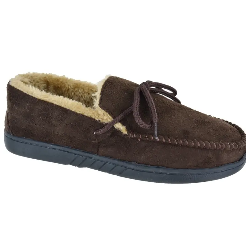 MENS MOCCASINS WARM FAUX SUEDE SHEEPSKIN FUR LINED 1