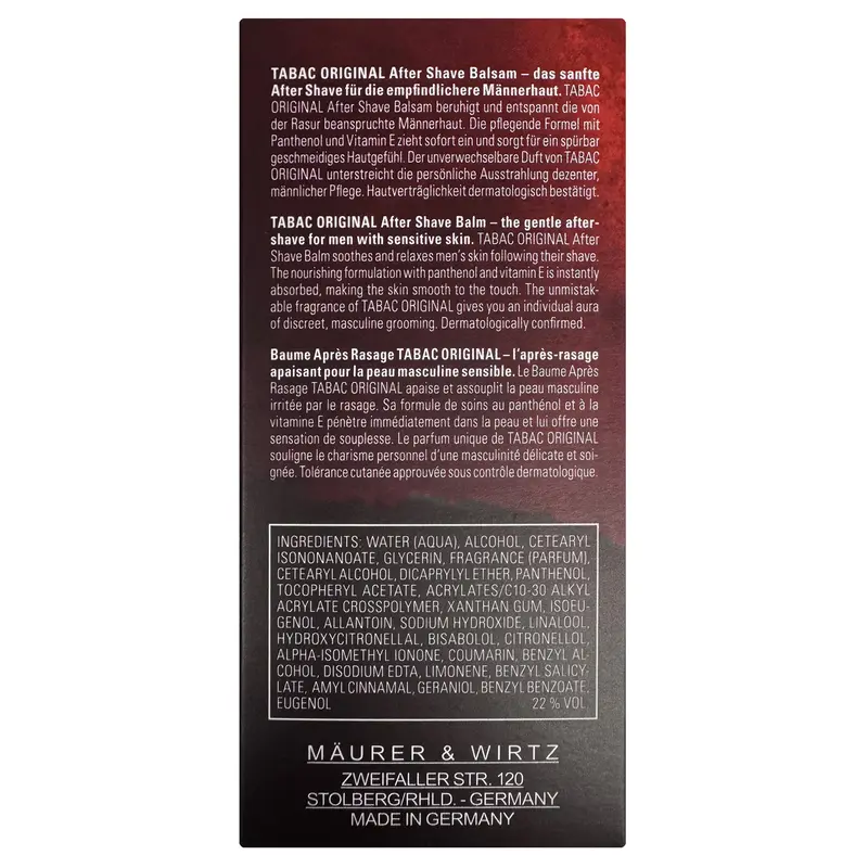 Tabac Original After Shave Balm 75ml Soothing Face Cream 3