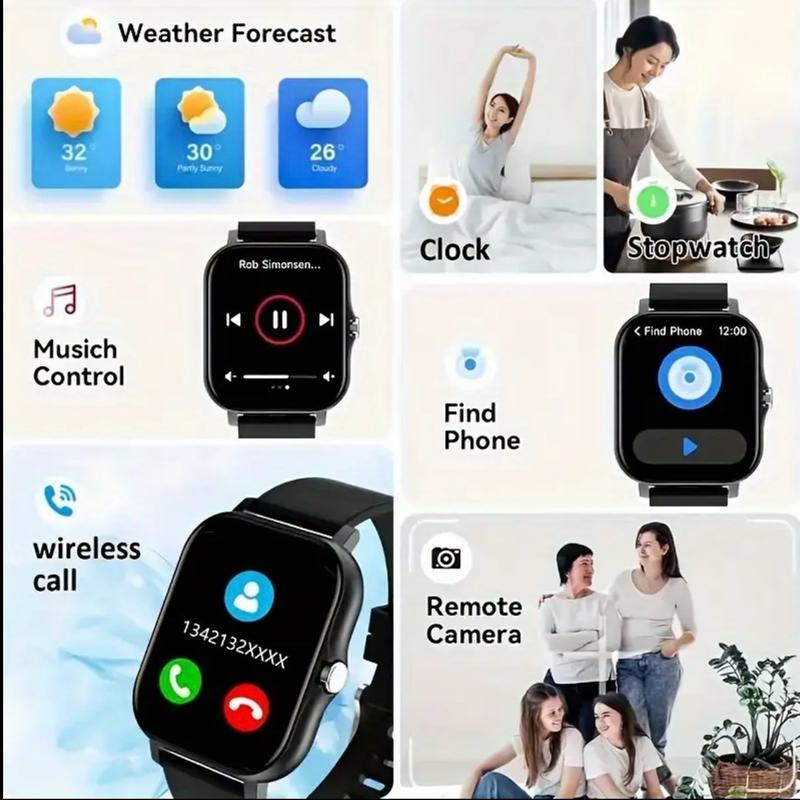 New Model 4.65cm Touch Screen Smart Watch for Men & Women - Make/Receive Calls, Step & Calorie Tracker, Call Info Alert, Multifunction, Wireless Connect For iPhone & For Android Wearable Smartphone Devices 2