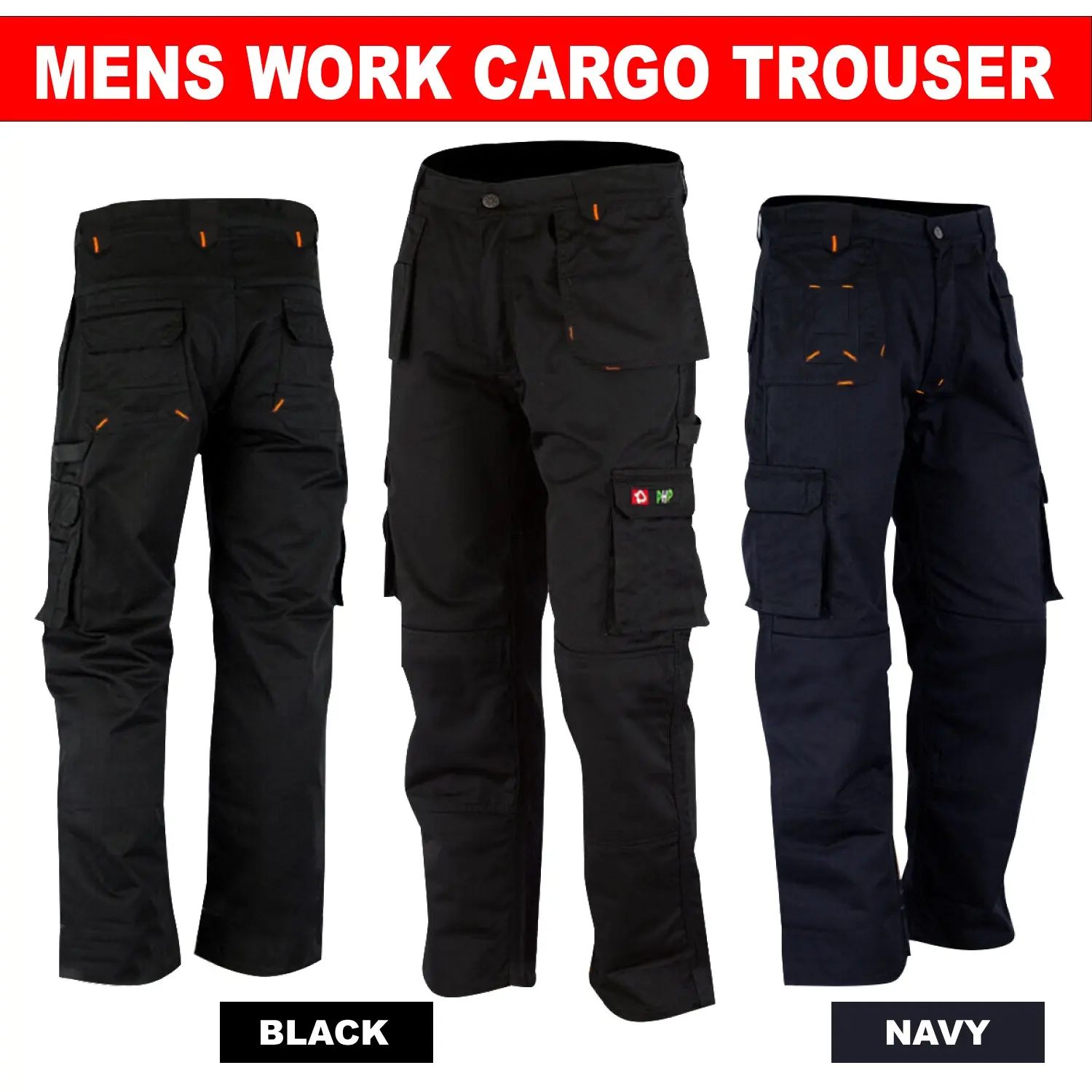 Men's Cargo Combat Work Trouser with Multi Pockets and Knee Pads in Black and Navy, Sizes 32-44 - Menswear, Underwear Classic Stylish Workwear Pants Dalmatian Plain Beige Beige