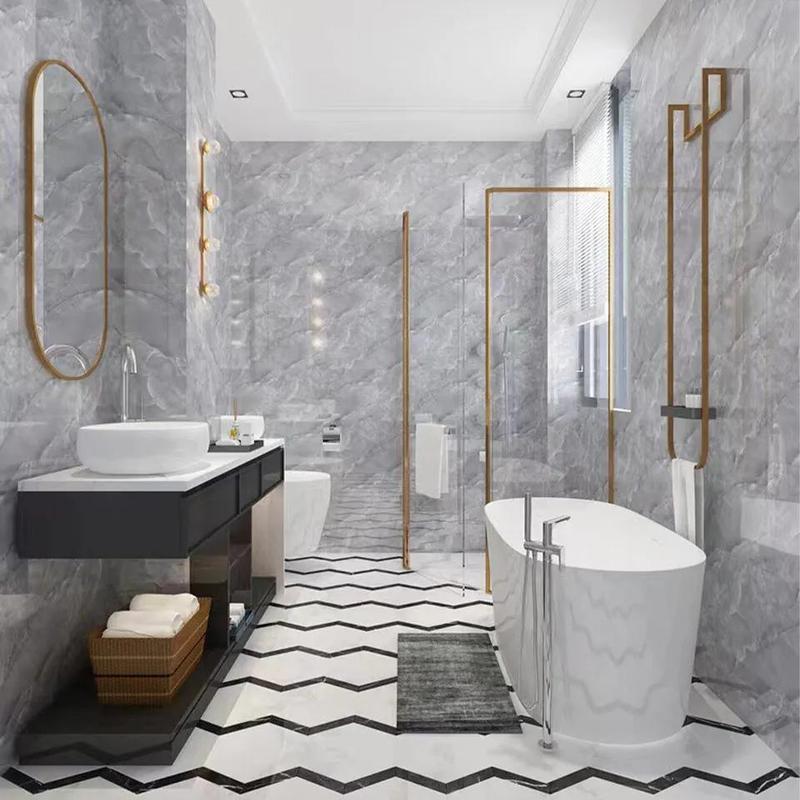 12X PVC Marble Tiles Wall Sticker Self-Adhesive Stick On Kitchen Bathroom Decor panels 3