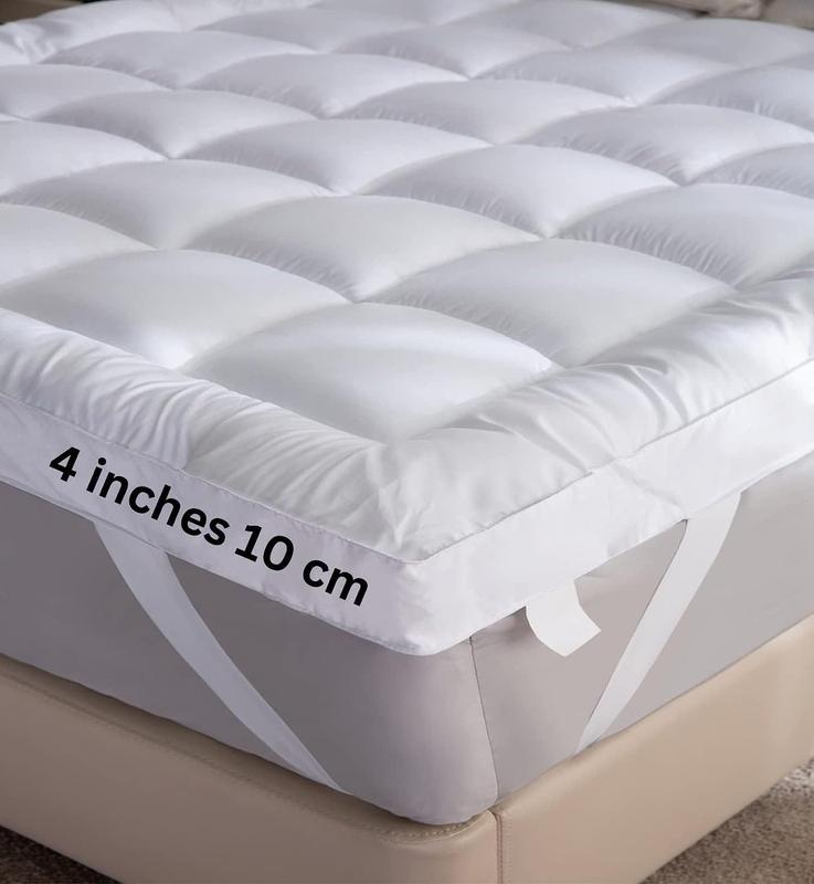 Best Hotel Quality Mattress Topper 10cm / 4 Inches Extra Thick Deep Toppers Single Double King Super King size Comfy Bed Pad 8