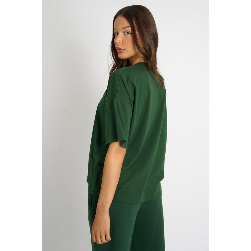 Kaiia Logo Oversized T-Shirt Forest Green 1
