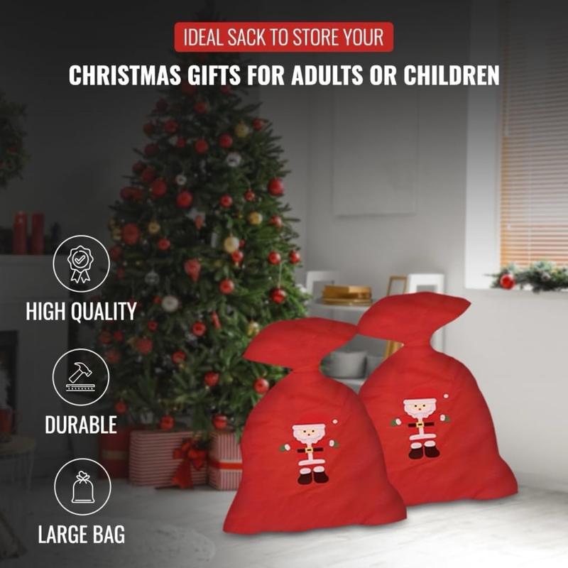 AtoZ MarketPlace Deluxe Felt Christmas/Xmas Santa Sack with Santa on the sack. Ideal Pre (60X90CM) Gifts Ornaments Decor Decoration 3