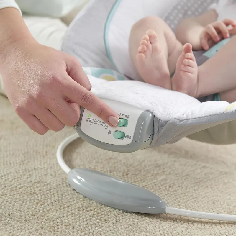 Soothing Baby Bouncer Chair with Soothing Vibrating Infant Seat, Morrison - 8 Melodies, Removable Toy Bar with 2 Plush Toys, Volume Control, 3-Point Harness, Newborn 0-6 Months 5