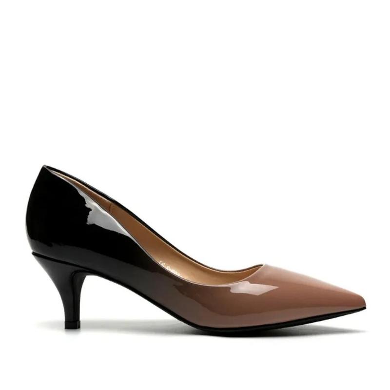 Stylish Patent Ombre Heels for Parties and Everyday Wear - Slip-On Design 1
