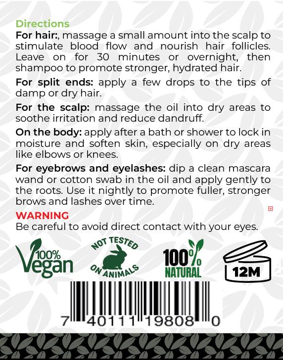 Dream Naturals - 100% Pure Organic Castor Oil - 100 ml - Nourishes. Moisturises, Improve Health, Natural. Body Care Radiant 2