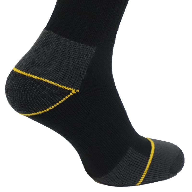 10 Pair Men's Heavy Duty Work Socks Black Reinforced Heel & Toe Rich  Optimal Comfort - Size UK 6-11 Cotton Plain Summer Winter Ankle Menswear Basic Stretch Top Medium Polyester 3
