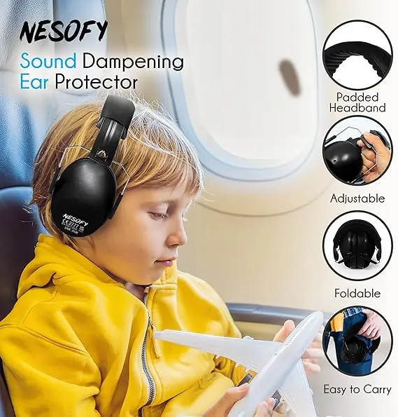 Ear Defenders Children – Ear Protection & Noise Cancelling Kids Ear Defender Age 3-16 Year - Foldable & Adjustable Headphones Autism for Baby – 26db SNR 3