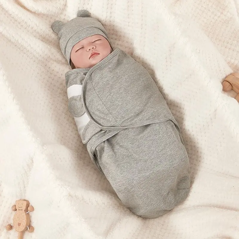 Baby Anti-shock Swaddle Cotton Printed Wrap Spring/Summer Baby Wrap Two-piece Baby Anti-kick Blanket 5