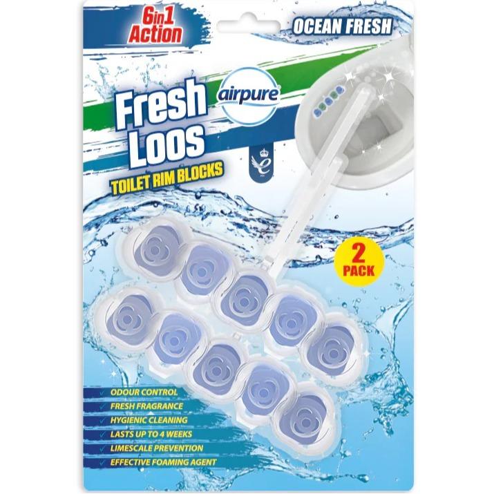 Product Introduction of Airpure   Fresh Loos Toilet Rim Blocks CASE DEAL (12 x 2 Pack) Citrus Zing, Fresh Flowers, Ocean Fresh | Total 24 Rim Blocks! | Fast & Free Shipping 21