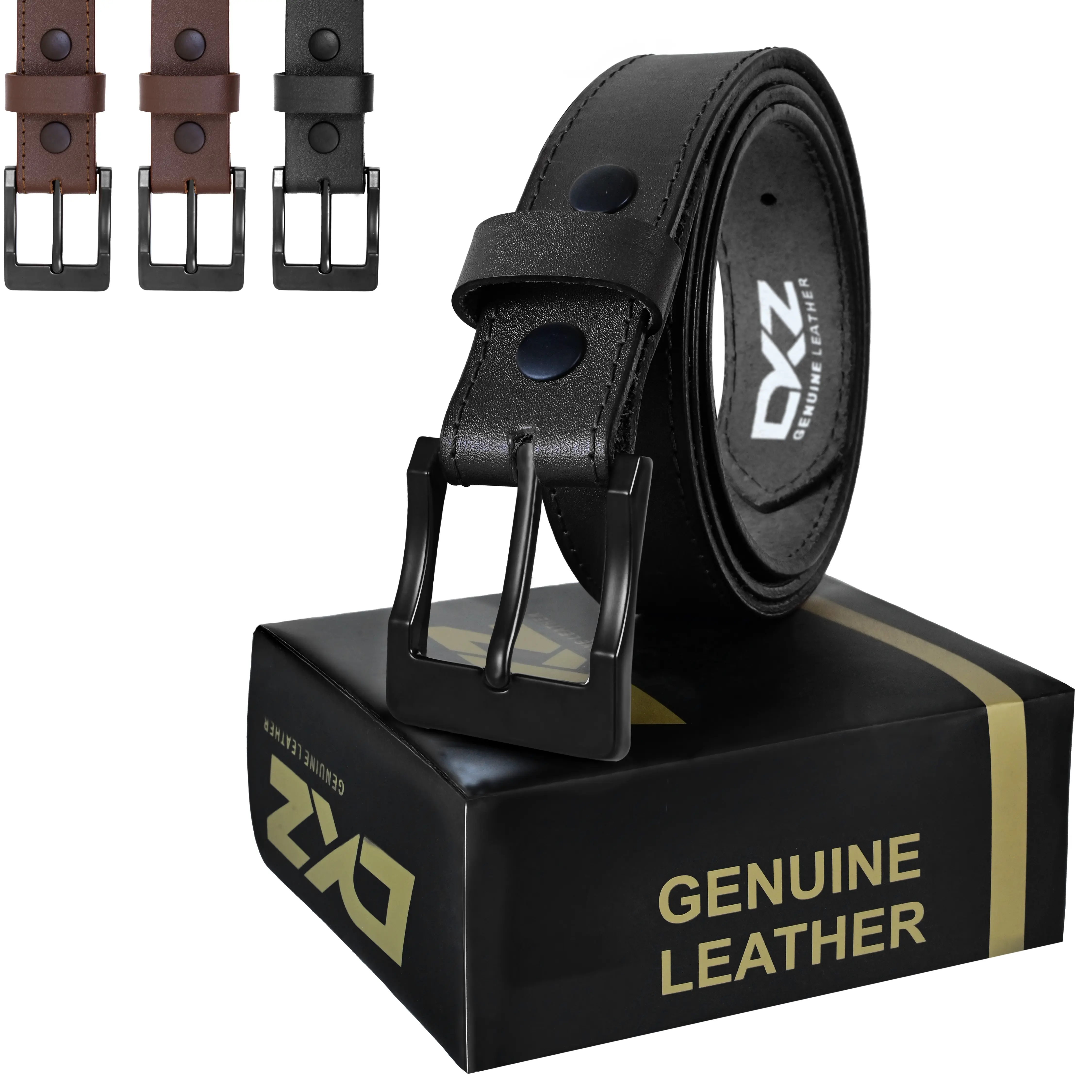 LEATHER BELT 100% GENUINE Black,Brown 30'' to 72'' waist sizes Stitch Belt  (bkl-06)