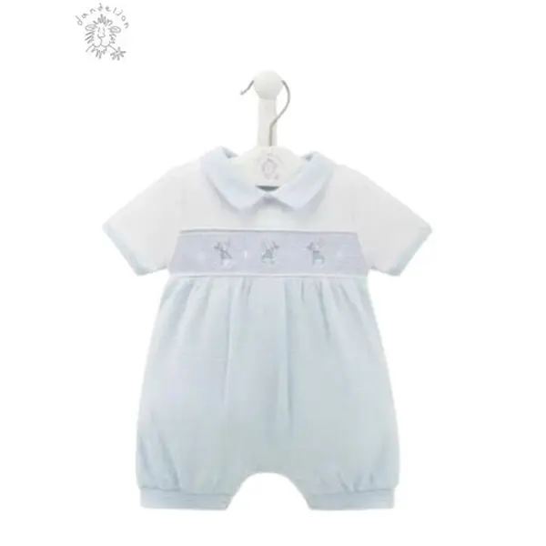 RABBIT AND STAR SMOCKED ROMPER