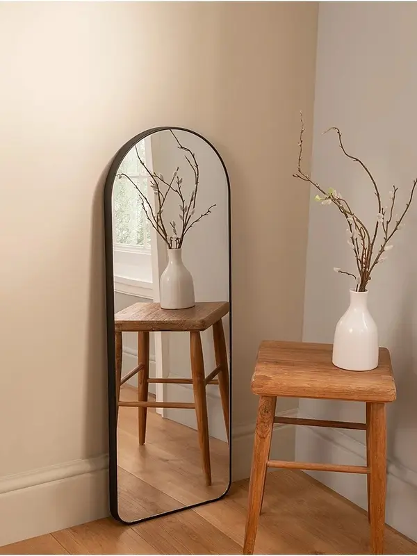 White Window Arched Mirror | Elegant Arch-Shaped Decorative Wall Accent true  mirror 7