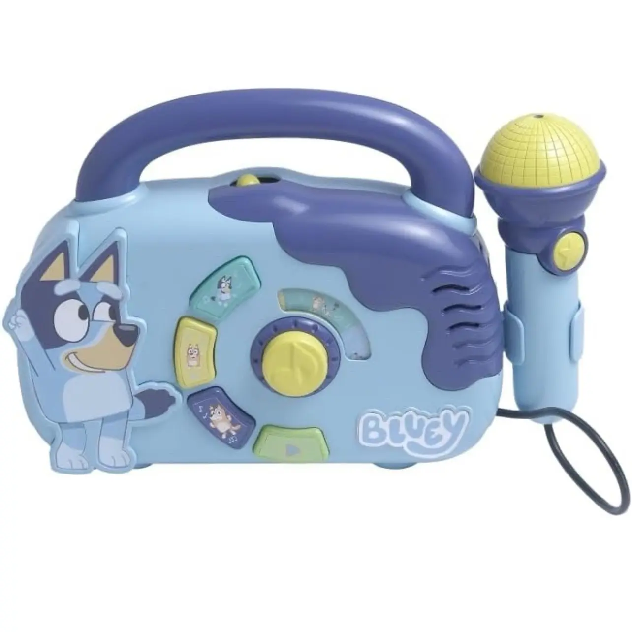 JYZ Bluey Boombox Toy with Plays Music and Tunes, Sing Along Speaker and Microphone for Kids