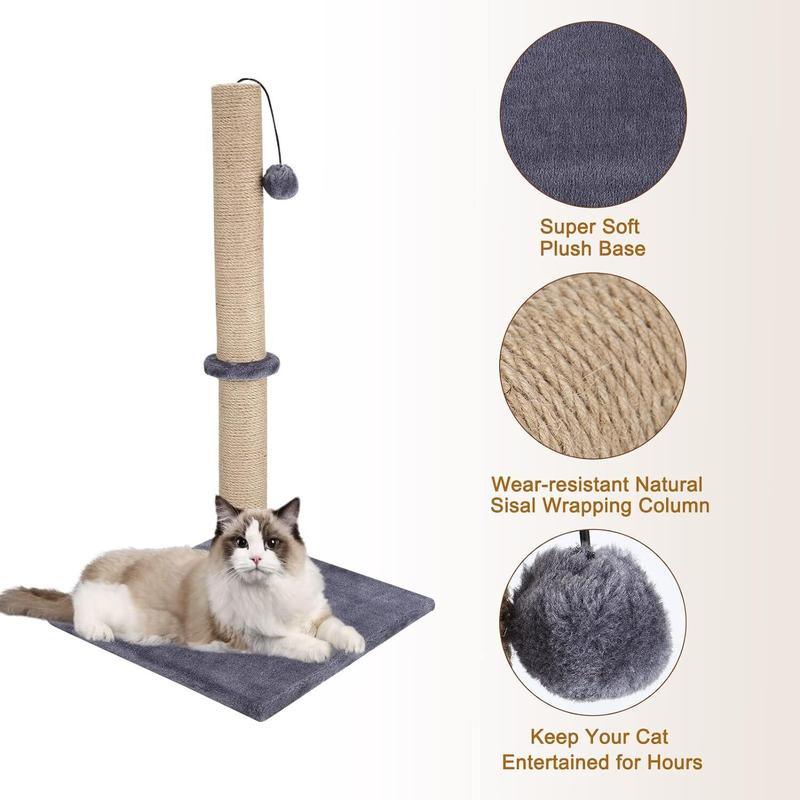 Product Introduction of 74CM TALL LARGE CAT SCRATCHING POST STRONG NATURAL SISAL POLE HEAVY DUTY BASE UK UK 17