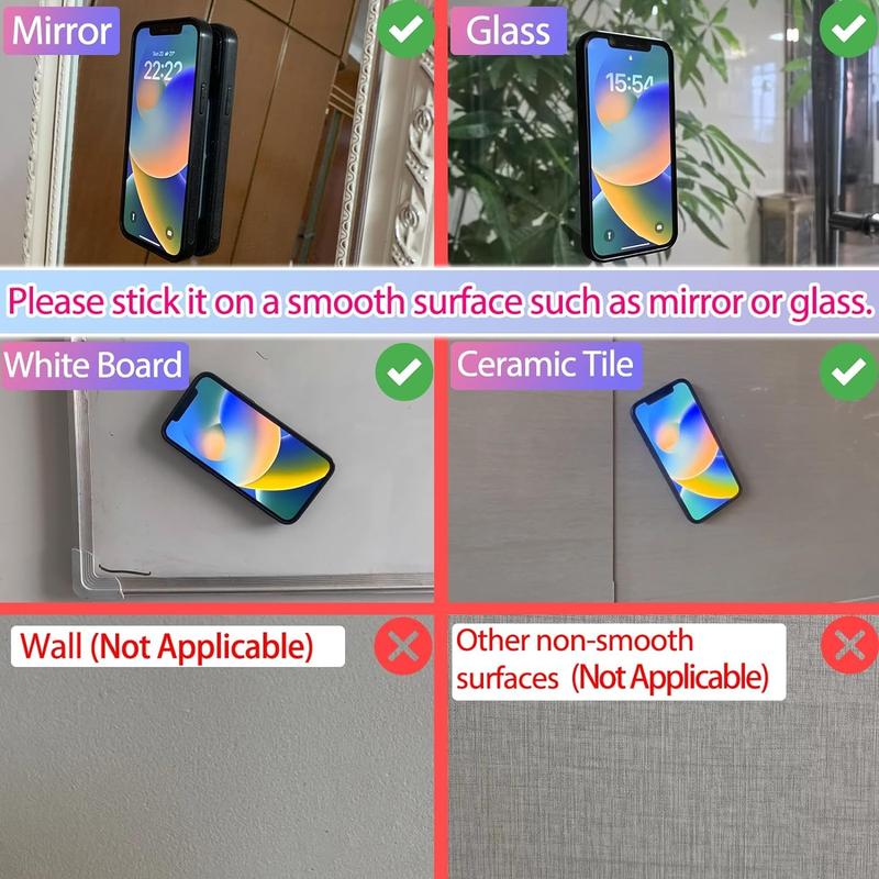 Product Introduction of Mixed Color Smartphone Suction Cup Phone Case Mount, Gifts for Boyfriend, Universal Self Adhesive Phone Stand, Phone Holder for Iphone & Android, Smartphone Accessories, Girls Birthday Gift Set, Baddie Gift 5