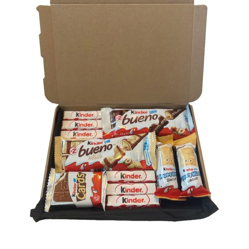 Kinder chocolate hamper gift box. Kinder bueno, happy hippos, kinder chocolate. Perfect gift for birthdays, Mother’s Day, Father’s Day, anniversary and any other occasion. Gift box Presents Chocolate  Kinder bueno Mother’s Day Happy birthday Anniversary 0