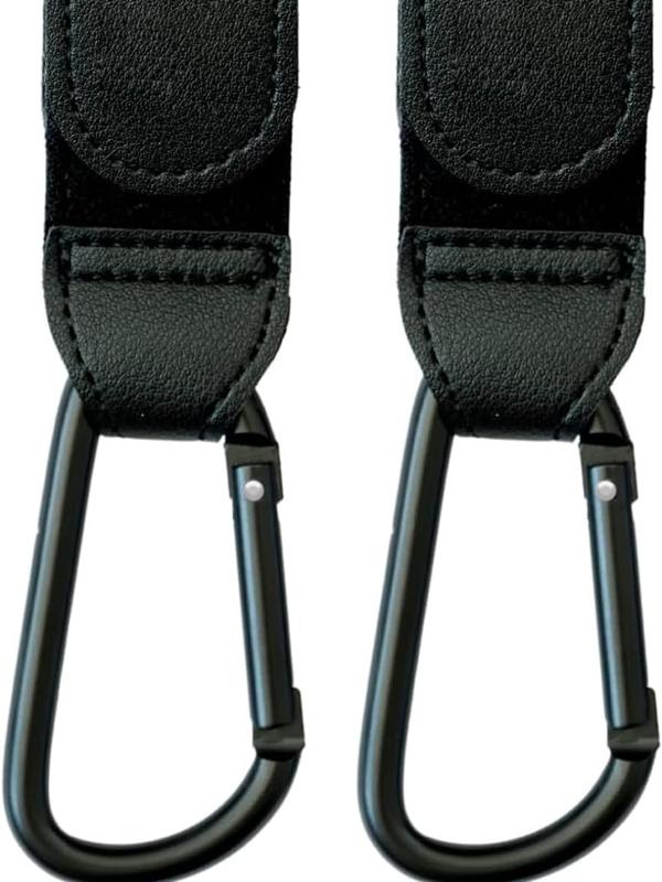 2-Pack Universal Buggy Clips - Non-Slip Black Carabiner Hooks | Securely Attach Shopping Bags, Diaper Bags, or Handbags to Any Pram, Stroller, or Pushchair | Holds up to 5kg | Stroller Accessories 0