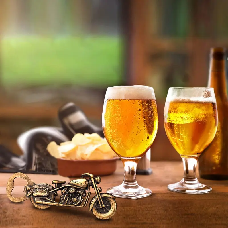 Unique Motorcycle Beer Gifts for Men Vintage Motorcycle Bottle Opener, Fathers Day Gift Christmas Birthday Gift for Him Dad Husband Grandpa Boyfriend Kitchen Utensils 1