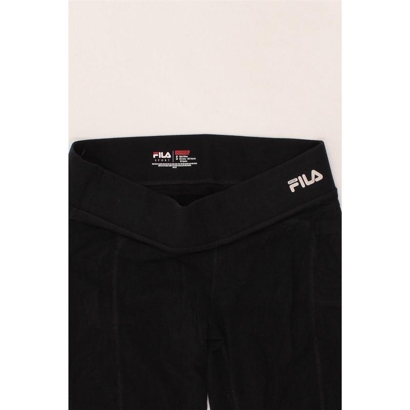 Pre-Owned Vintage FILA Womens Capri Leggings UK 10 Small  Black Cotton 3