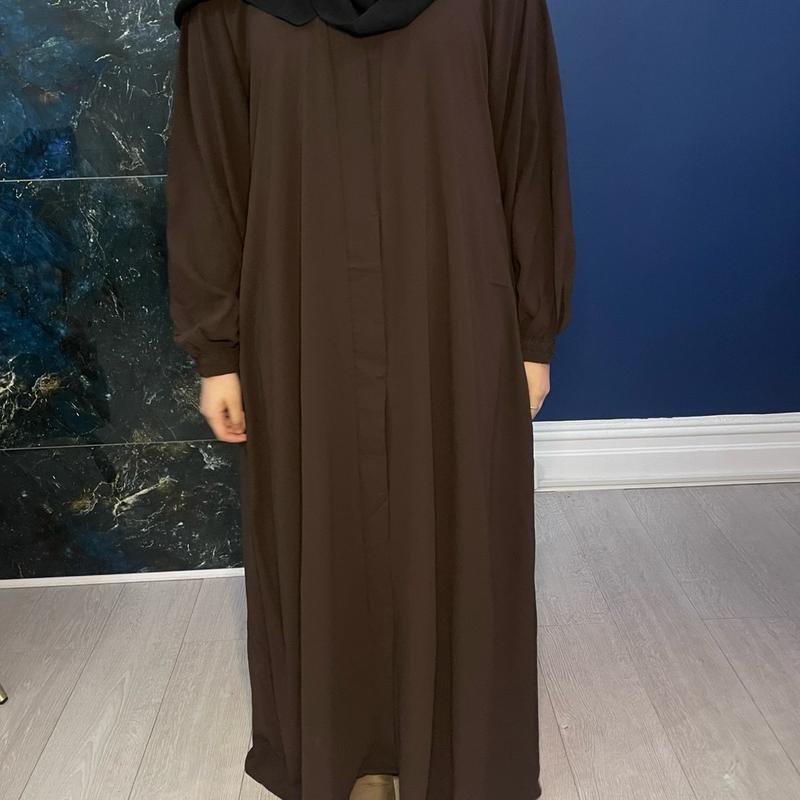 Dark brown & Light Brown Abaya 2