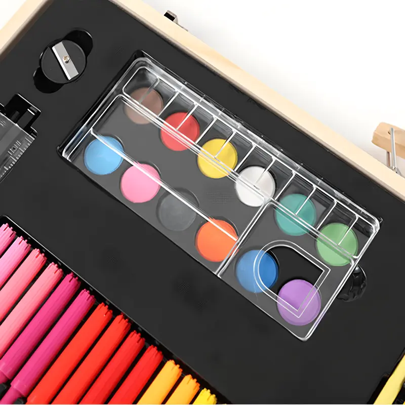 RLS 180pc Deluxe Wooden Colourful portable art colouring paint pen set for Boys and Girls 5
