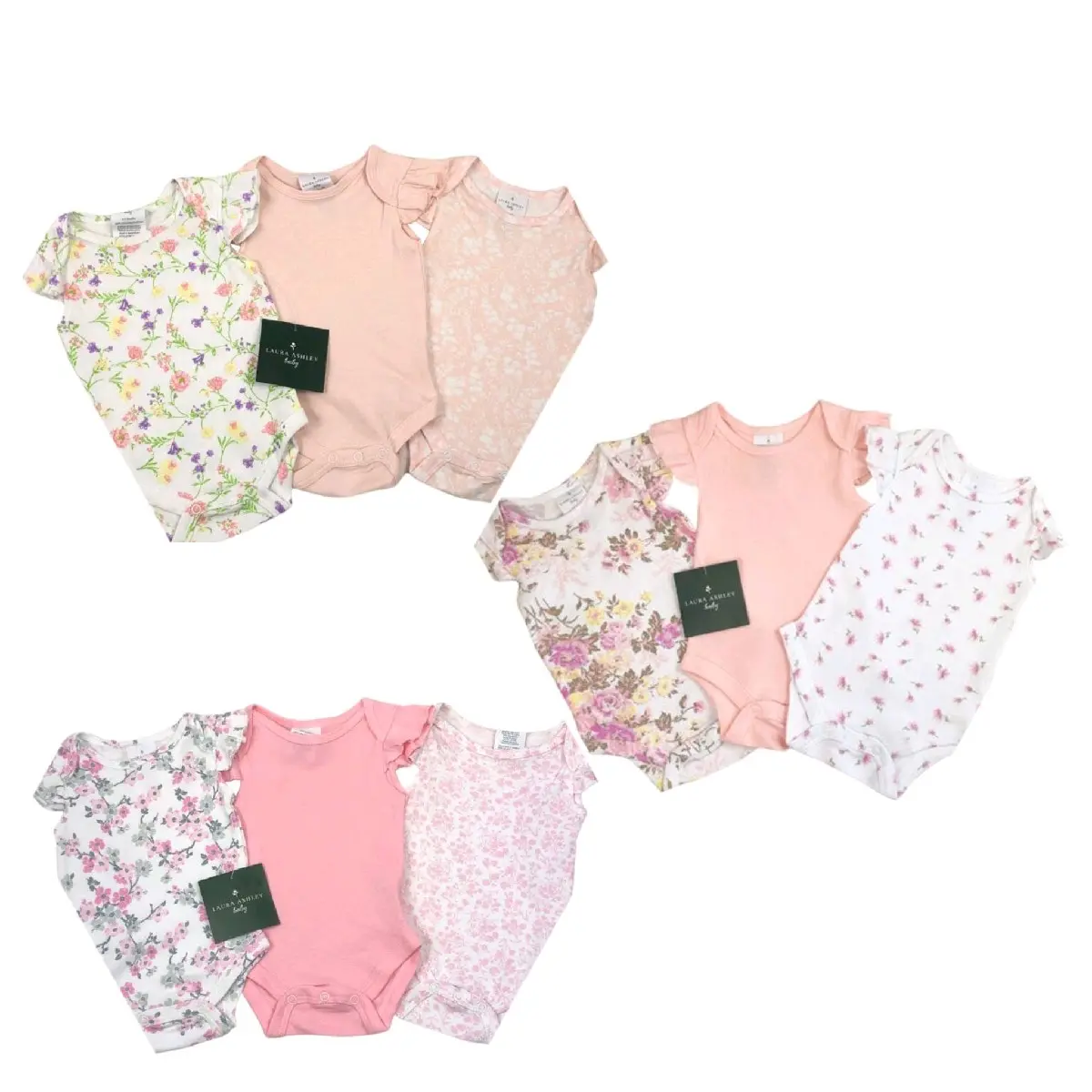 Baby Girls Floral Body Suits - Ex Laura Ashley newborn clothes clothing babygirl outfits