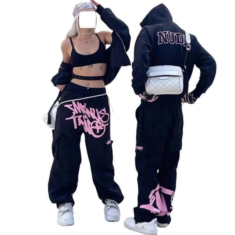 Vintage Y2k Hip Hop Baggy Street Casual Summer Straight Leg Multi-Pocket Printed Cargo Pants Menswear Trouser 5