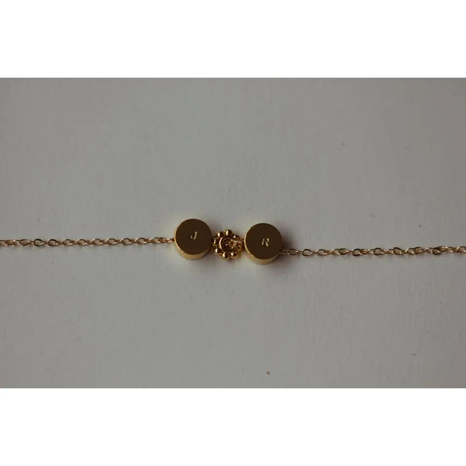 Waterproof HORIZON Mini Round Initial Necklace
