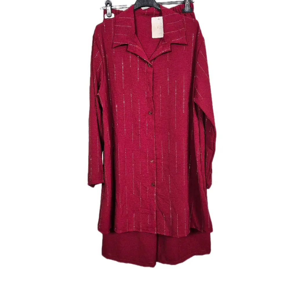 Aurora Stylish Crepe Material Two-Piece Coord Set – Sparkle Detail for a Chic Look for Everyday  Comfort Fit Fabric Lightweight Comfortable Clothing