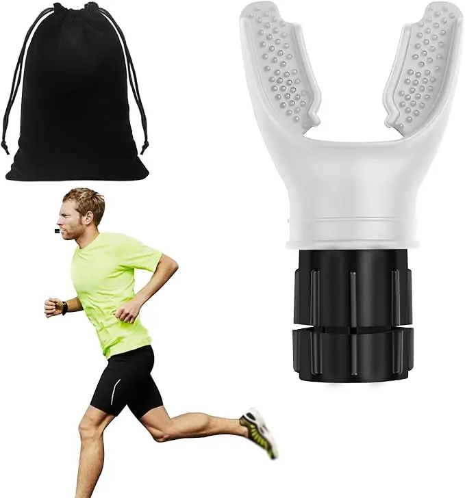 Oxyfit Breathing Trainer Portable Lung Exerciser Lung Flexer Oxyflow Lung Trainer with Organiser Bag for Men Women Runners Sports Lovers Athletes Singers (White)
