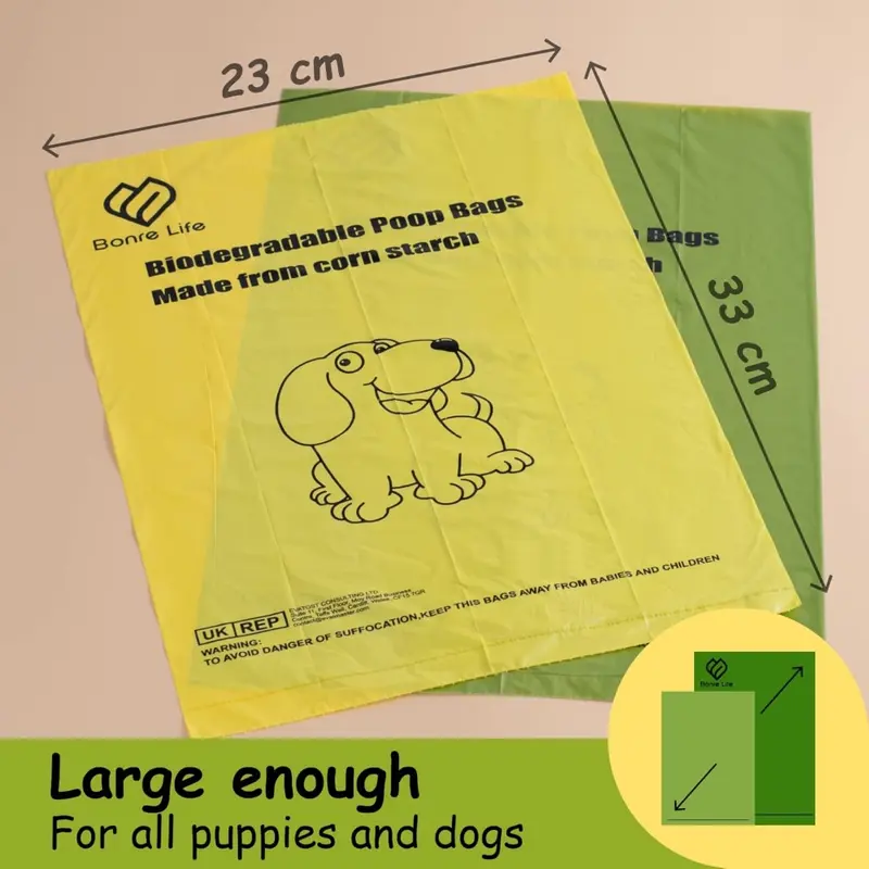 Life-Dog Poop Bags-540 BioBags,Super Strong,Extra Thick,Leak Proof Dog Waste Bags Made from Corn Starch,Biodegradable Dog Poo Bags 4