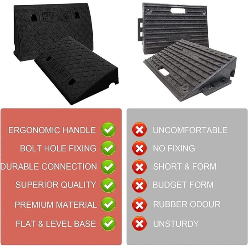 Vehicle Slope Ramp Universal Heavy Duty Rubber Kerb Ramps Car Bikes Threshold 7