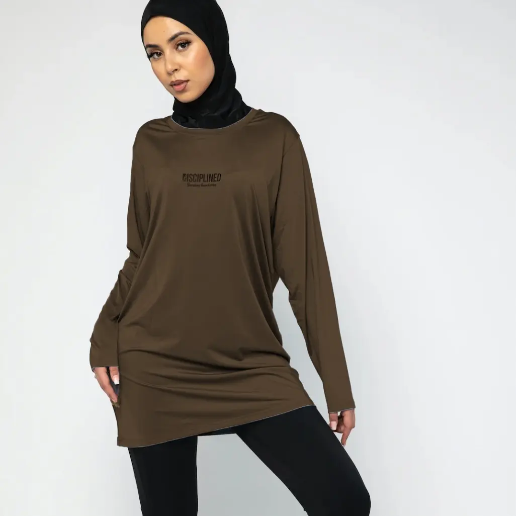 Elegant Brown - Women's Modest Activewear Top