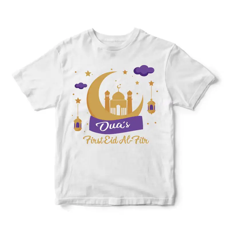 Personalised First Eid Al-Fitr (Purple) Babygrow, Tshirt, Bodysuit, Sleepsuit, Romper, Gift 3