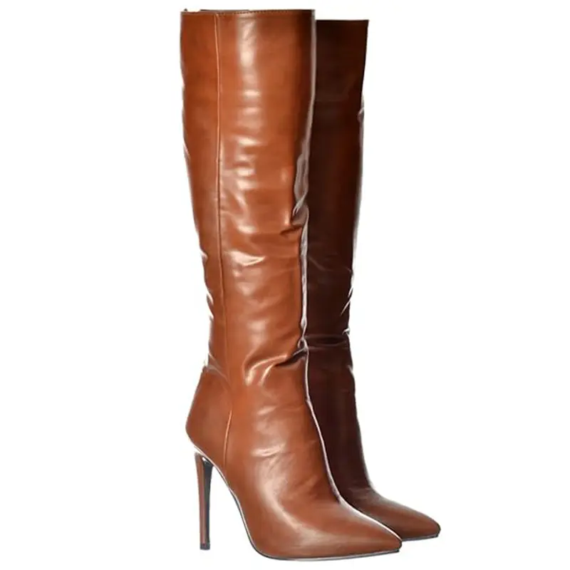 Women's Pointed Toe Stiletto Heel Knee High Girl Footwear Boot Walking Shoes Shoe Comfort High Heel Boot Walking Shoes Shoe Comfort High Heel Decor Nail Leather Bathroom Onyx autumn boots 5