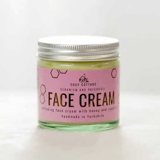 Honey & Rosehip Oil Natural Face Cream with Geranium & Patchouli 60ml 4