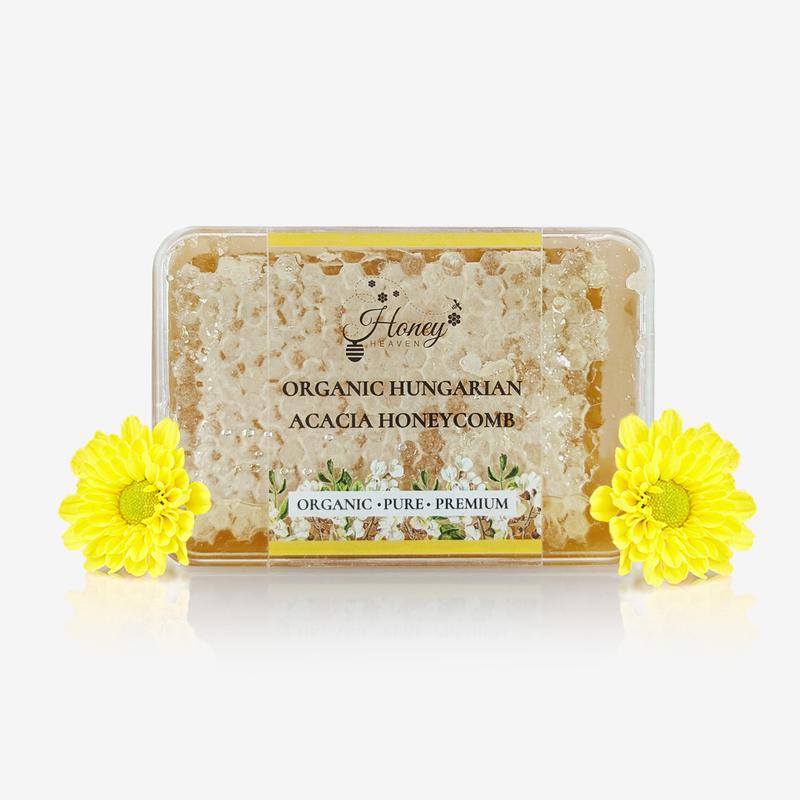 Organic Raw Hungarian Acacia Honeycomb 200g Sweet Flavor 1