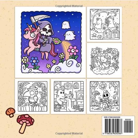 Product Introduction of Spooky Cutie: Coloring Book for Adults and Teens Featuring Adorable Creepy Creatures in Cozy Hygge Moments for Relaxation (Cozy Spaces Coloring) 8