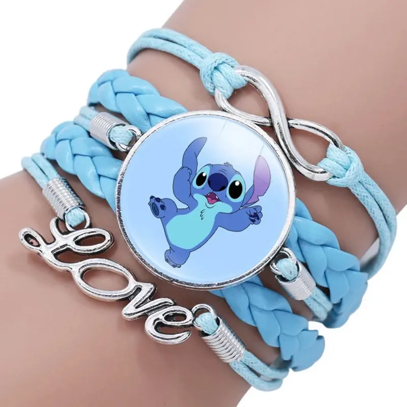 Stitch - Handmade Pendant Double Rope Bracelet - Girl Cartoon Telescopic Bracelet - Perfect Kids Birthday / Christmas Gift - Many Different Designs 1